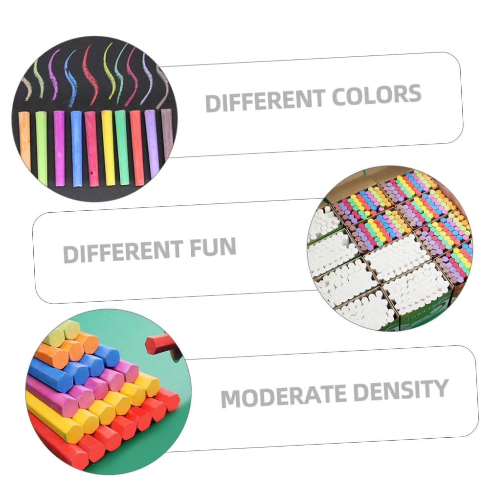 Veemoon Craies Colorées Hexagonales sans Poussière 3 Boîtes en Gypse pour Tableau Noir, Faciles à Effacer, Adaptées aux Garçon et Filles et Enseignants en Intérieur
