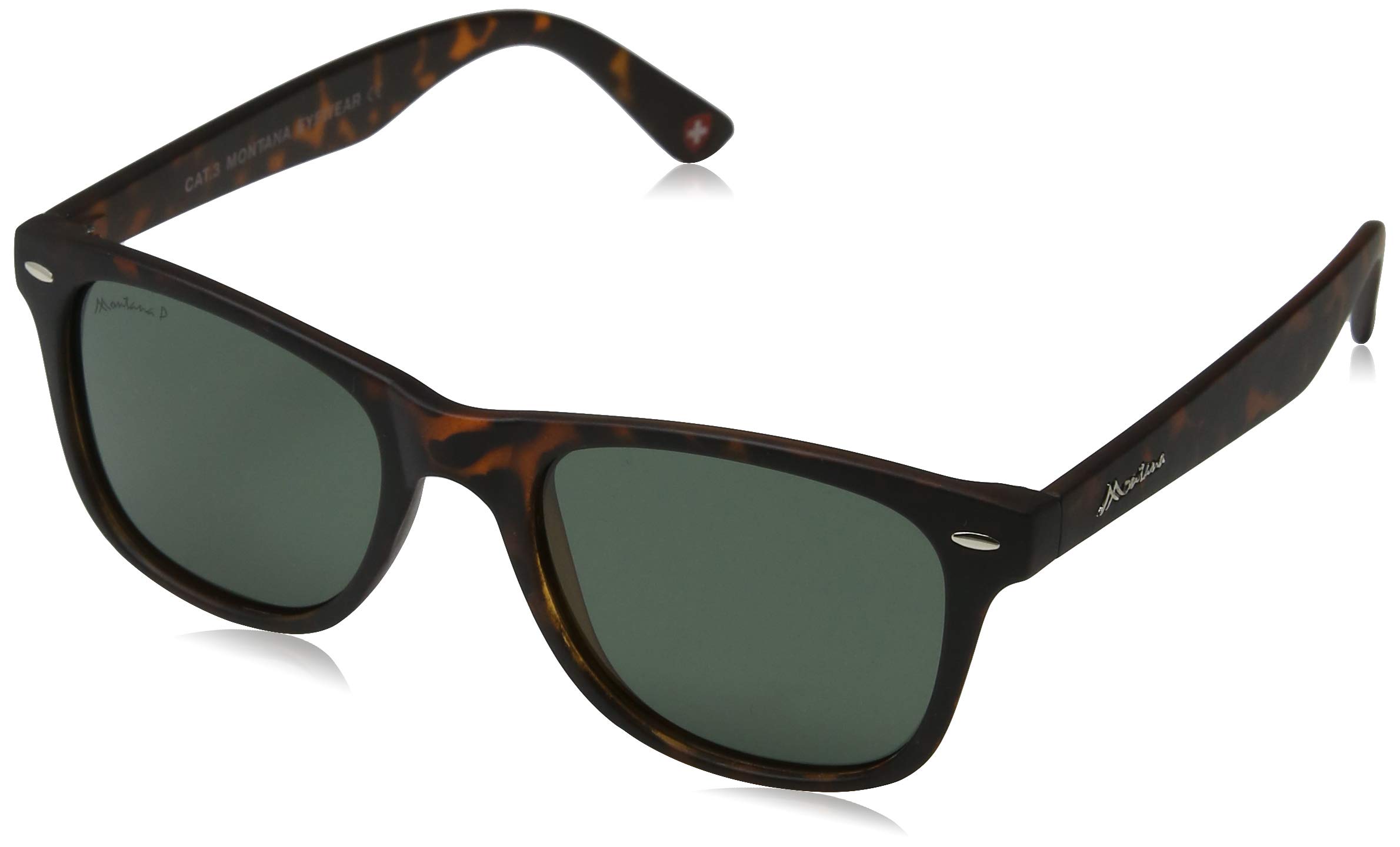 Montana Brown Rectangle Matte Turtle Rubbertouch G15 Green Polarized Sunglasses