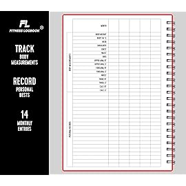 Fitness Logbook (Red) - A5 Undated Workout Journal For Men & Women - Plastic Cover & Thick Paper - Planner Log Book To Track Weight Loss, Muscle Gain, Gym Exercise, Bodybuilding Progress