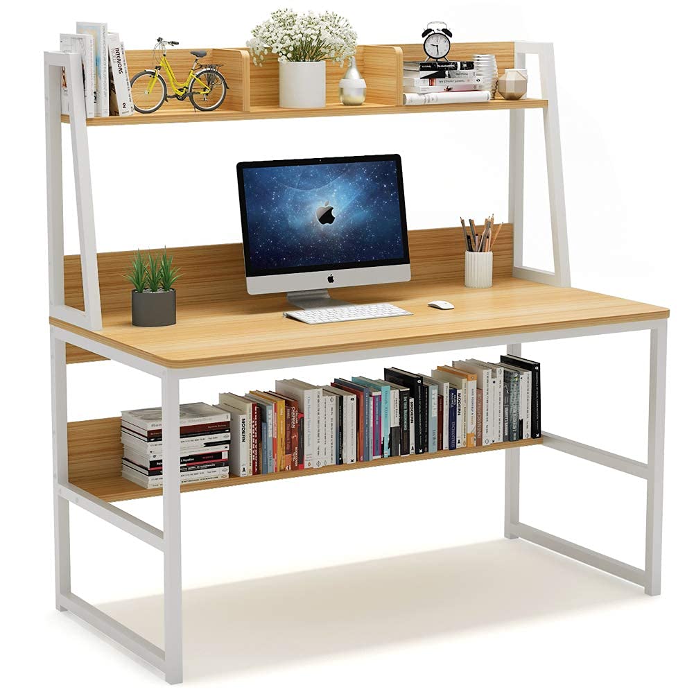 Buy Desk with Hutch and Bookshelf, 47 Inches Home Office