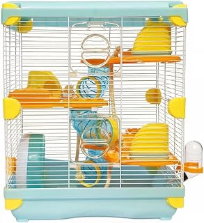 PETZHUBO Hamster Cage Small Animal Cage 3 Layers Cage Size：14.17"(W) X10.63(L) X16.73 (H) Suitable for Hamsters up to 3.5 inch in Length,Blue Colour.
