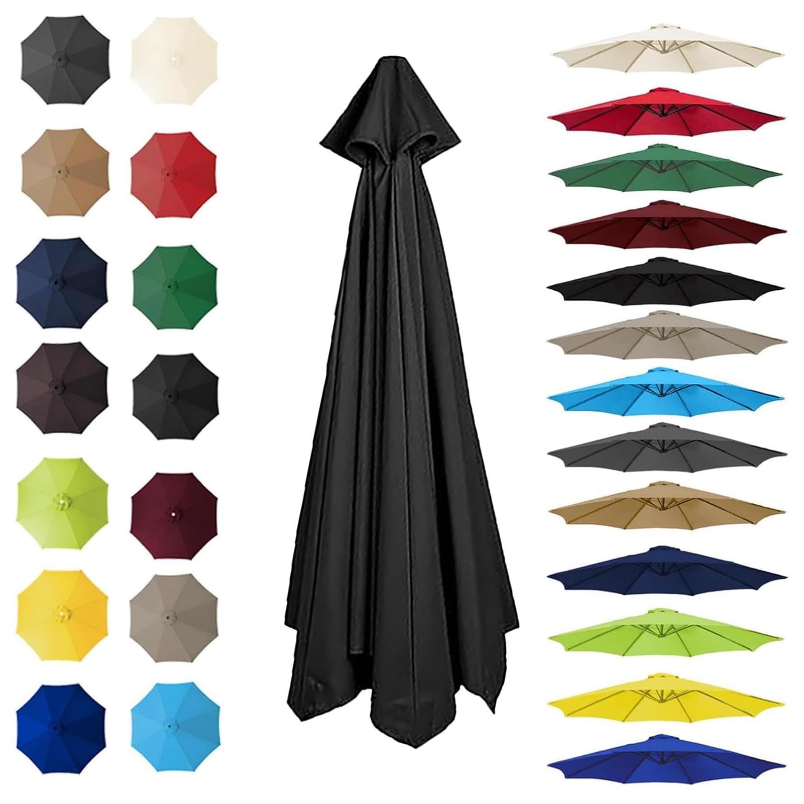 RxueSug Replacement Parasol Canopy Garden Umbrella Cover Replacement Parasol Fabric Cover for Garden Umbrella 6/8 Arms for 2.0/2.3/2.7/3.0m Weatherproof for Garden Market Beach Umbrella