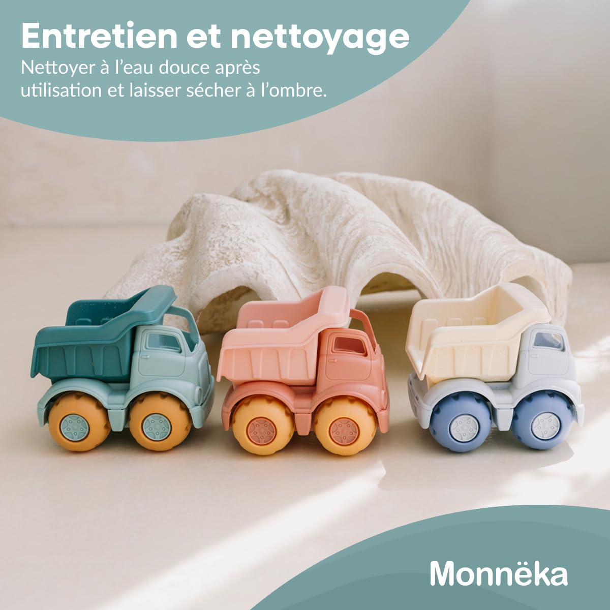 Set de Jouets de Plage | Jouets de Sable Écoresponsables et Sûrs dès 6 Mois | Kit avec Seau, Pelles, Râteau, Arrosoir et Camion | Facile à Transporter pour Plage | Whale Teal