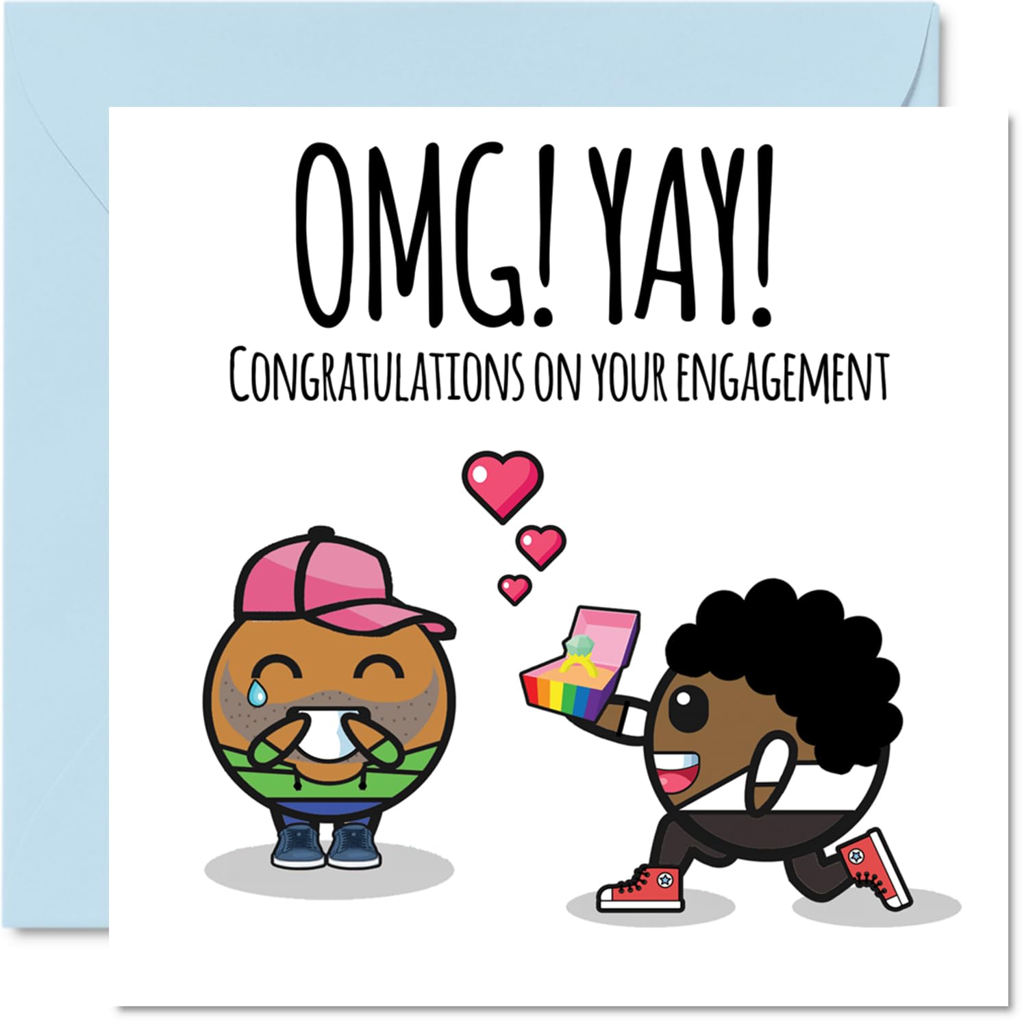 LGBT Engagement Cards for Couples - Congratulations on your Engagement - Congrats Well Done Card, Gifts for Fiance Fiancee, 145mm Wedding Marriage Greeting Cards
