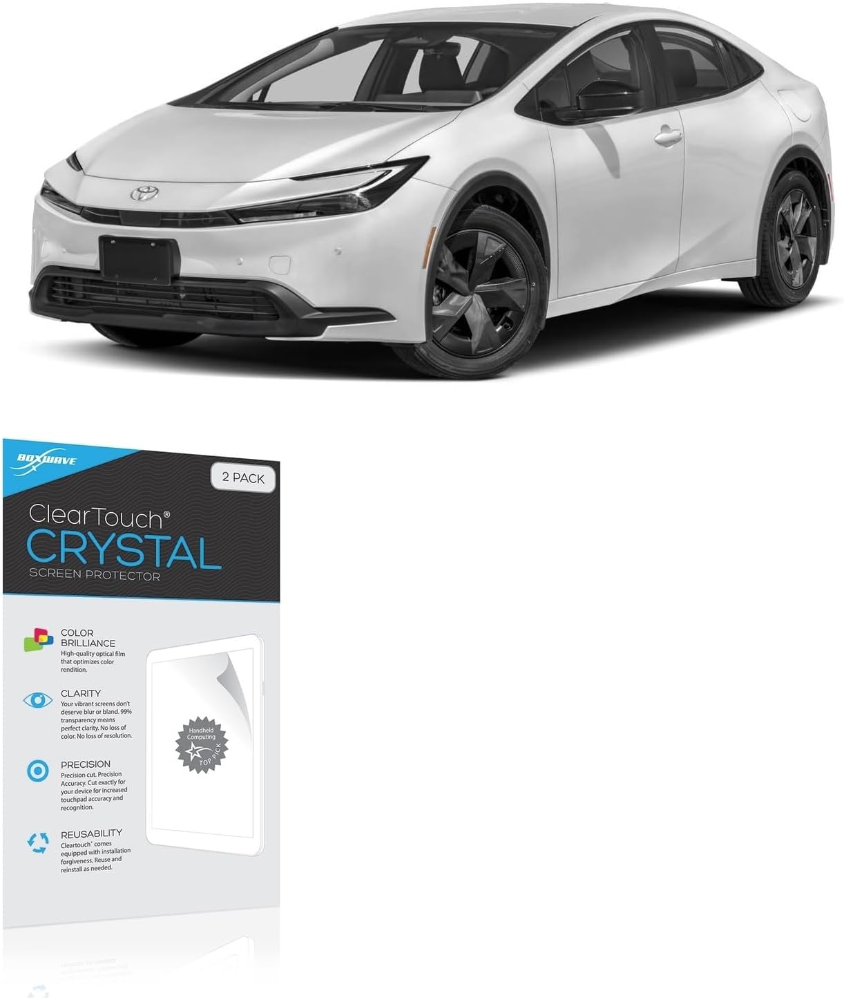 BoxWave Screen Protector Compatible with Toyota 2024 Prius XLE Display (8 in) - ClearTouch Crystal (2-Pack), HD Film Skin - Shields from Scratches