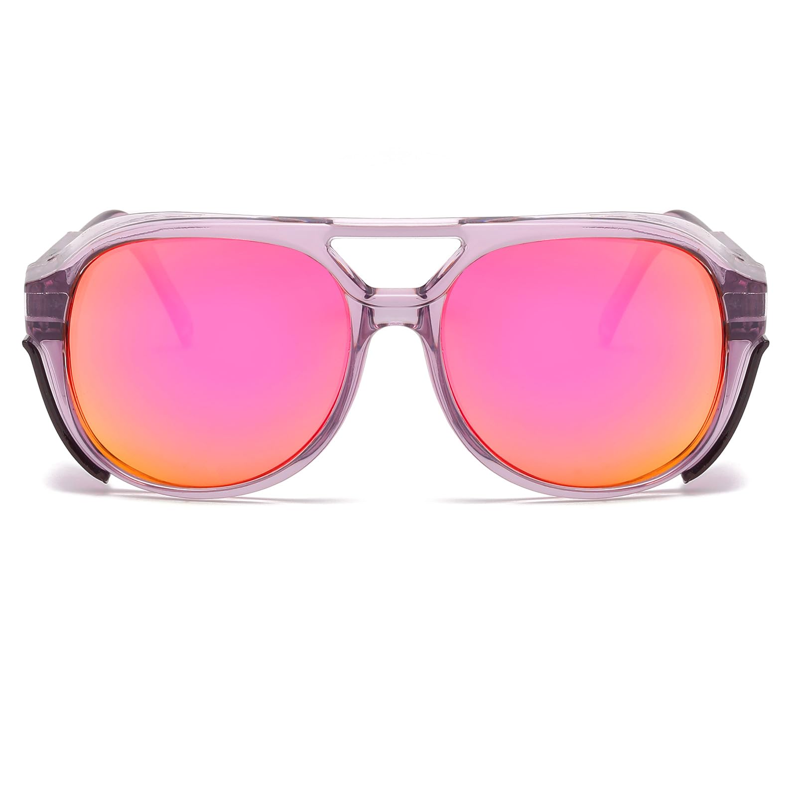 YAMEIZE Polarized Classic Gothic Steampunk Sunglasses - UV Protection Punk Round Glasses Driving Shade Outdoor for Men Women