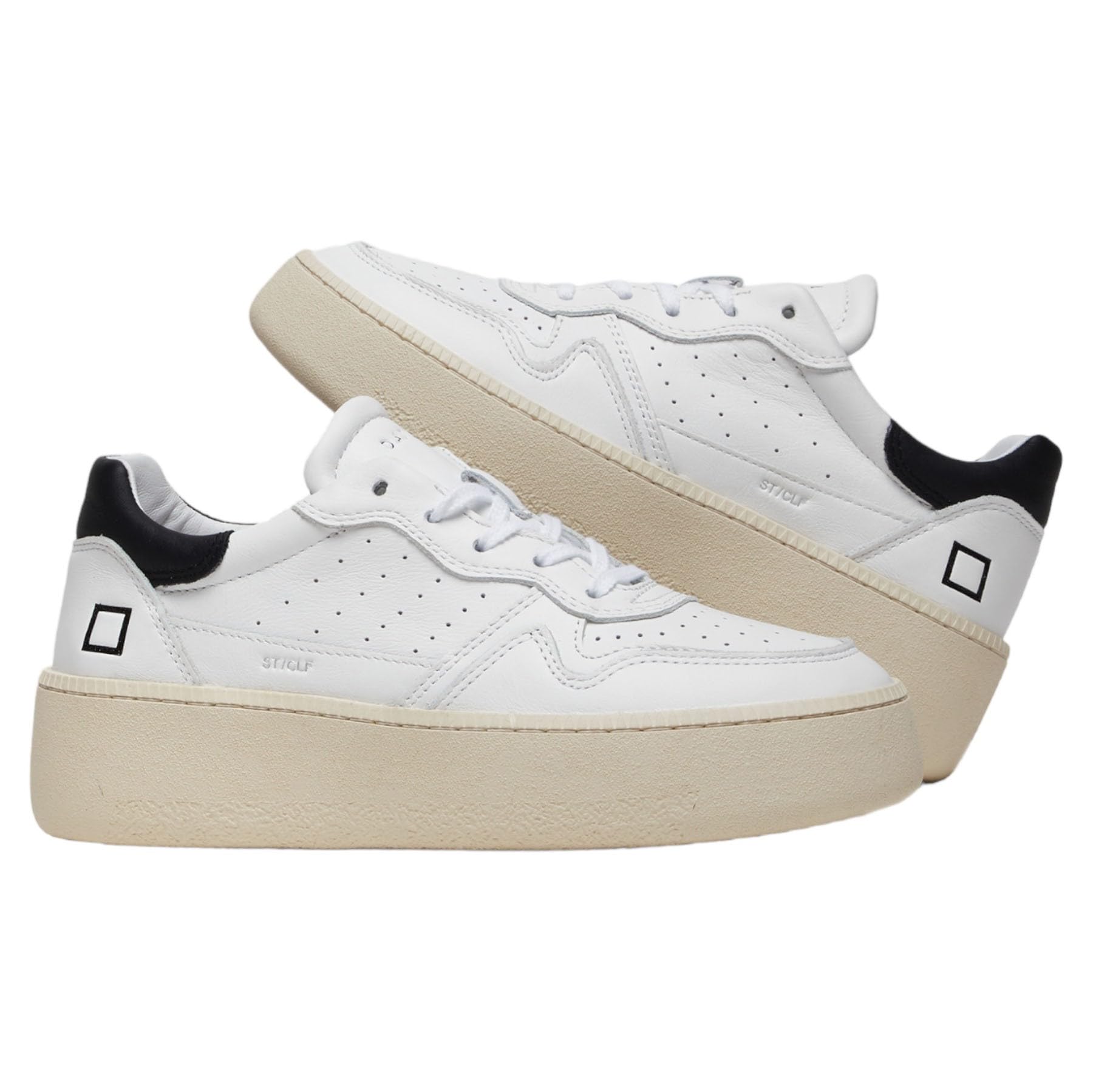 Date Woman Sneakers Platform Step White Black
