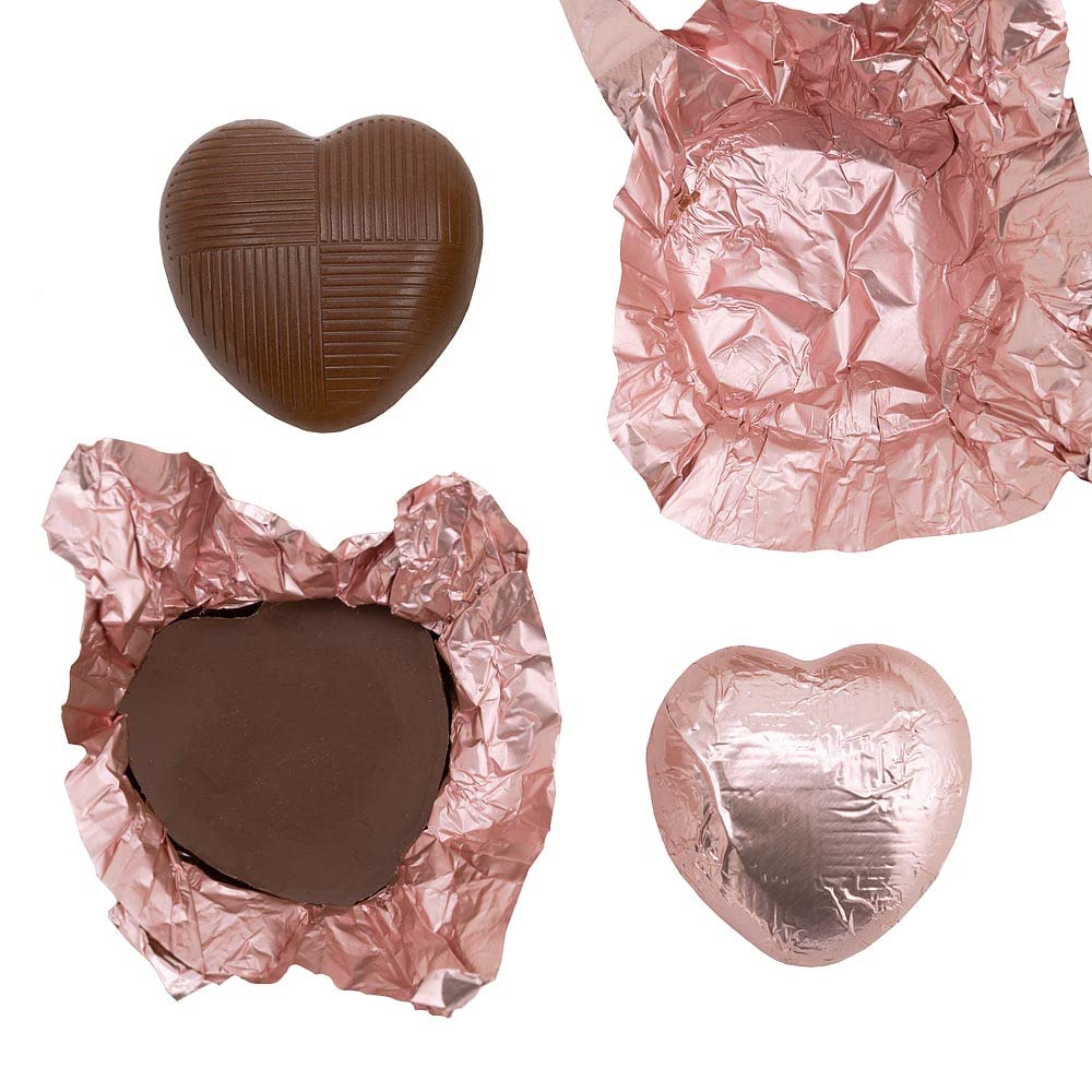 Italian Options Milk Chocolate Foiled Hearts, 30 Chocolates, Purple Foil — view 43
