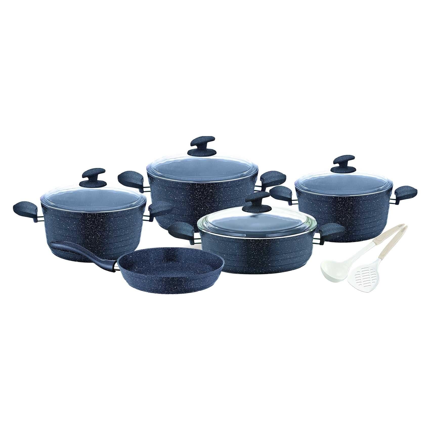 Home Maker Granitec Cookware Set 11-Pieces, Gloria Grey