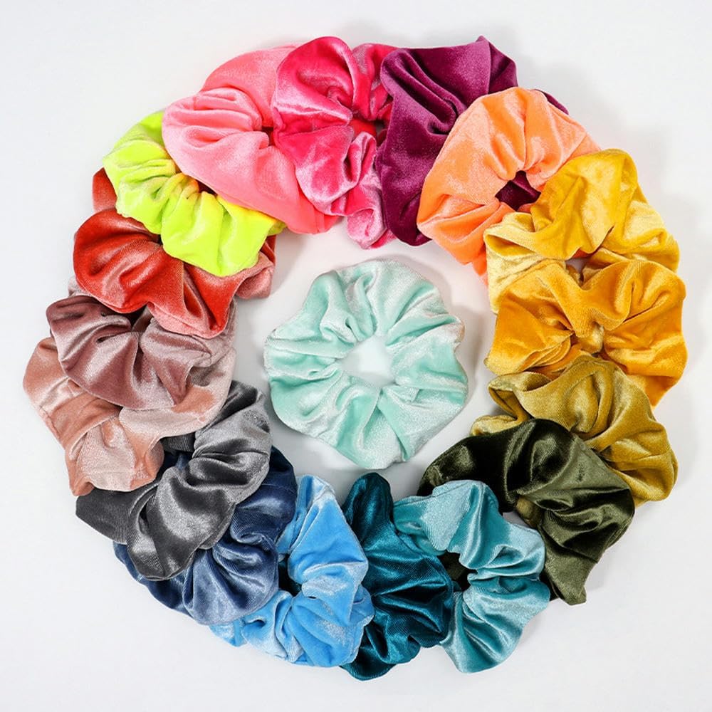 Coleteros para el pelo, lazos de satén para el pelo, lazos de seda para el pelo, anillos para trenzas, 24 anillos hechos a mano para el pelo, cuerdas de pelo de tela, accesorios para el cabello