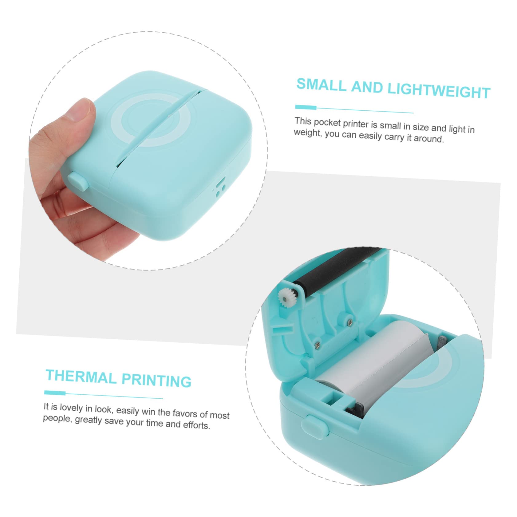 STOBOK Stampante Portatile Mini Stampante Termica Per Ricevute Adesivi Foto Leggera E Compatta Per Lufficio Domestico