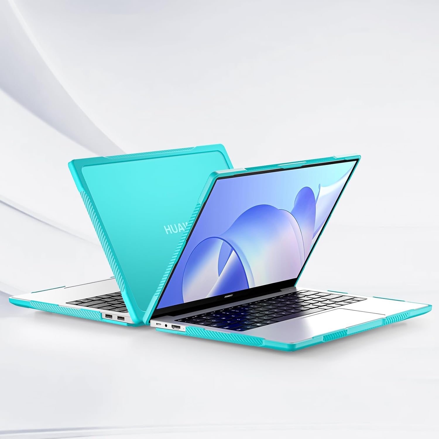Case Compatible with Huawei MateBook 14 2021/2022/2023, Anti-Rupture TPU Frame + PC, Anti-Fingerprint Cover Plastic Hard Shell Compatible with Huawei MateBook 14(Light Blue)
