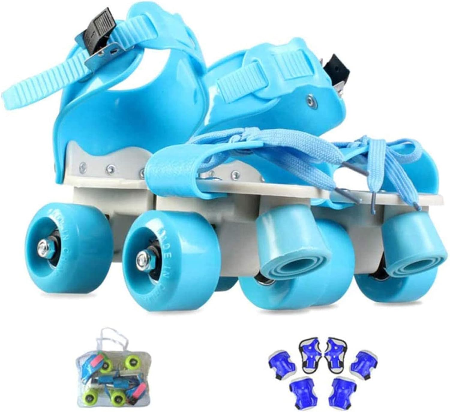 Aelnina Beginner Roller Skates, Inline Skates Kids Adjustable Double Row Skates