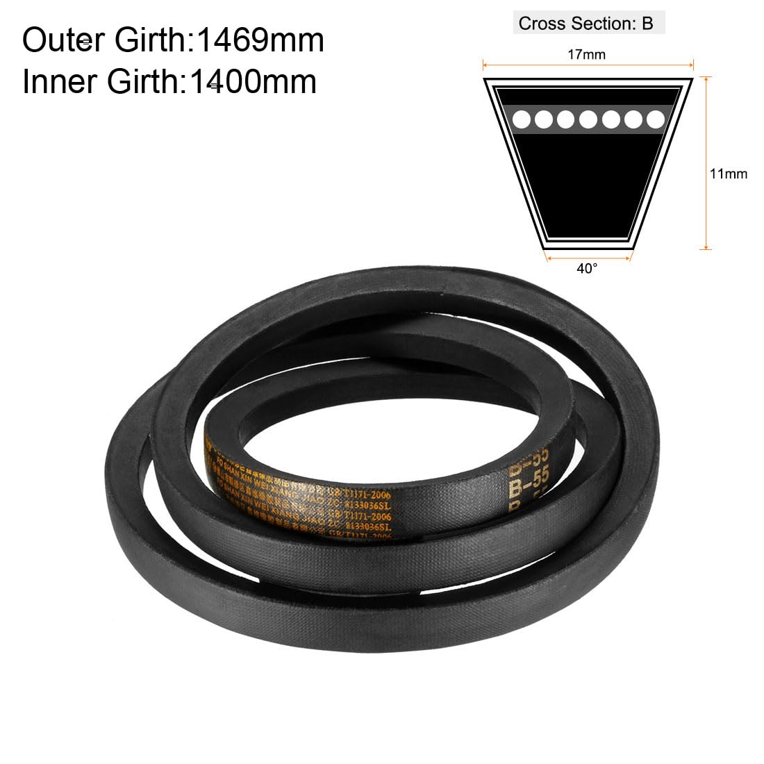 uxcell B-55 V-Belts 55