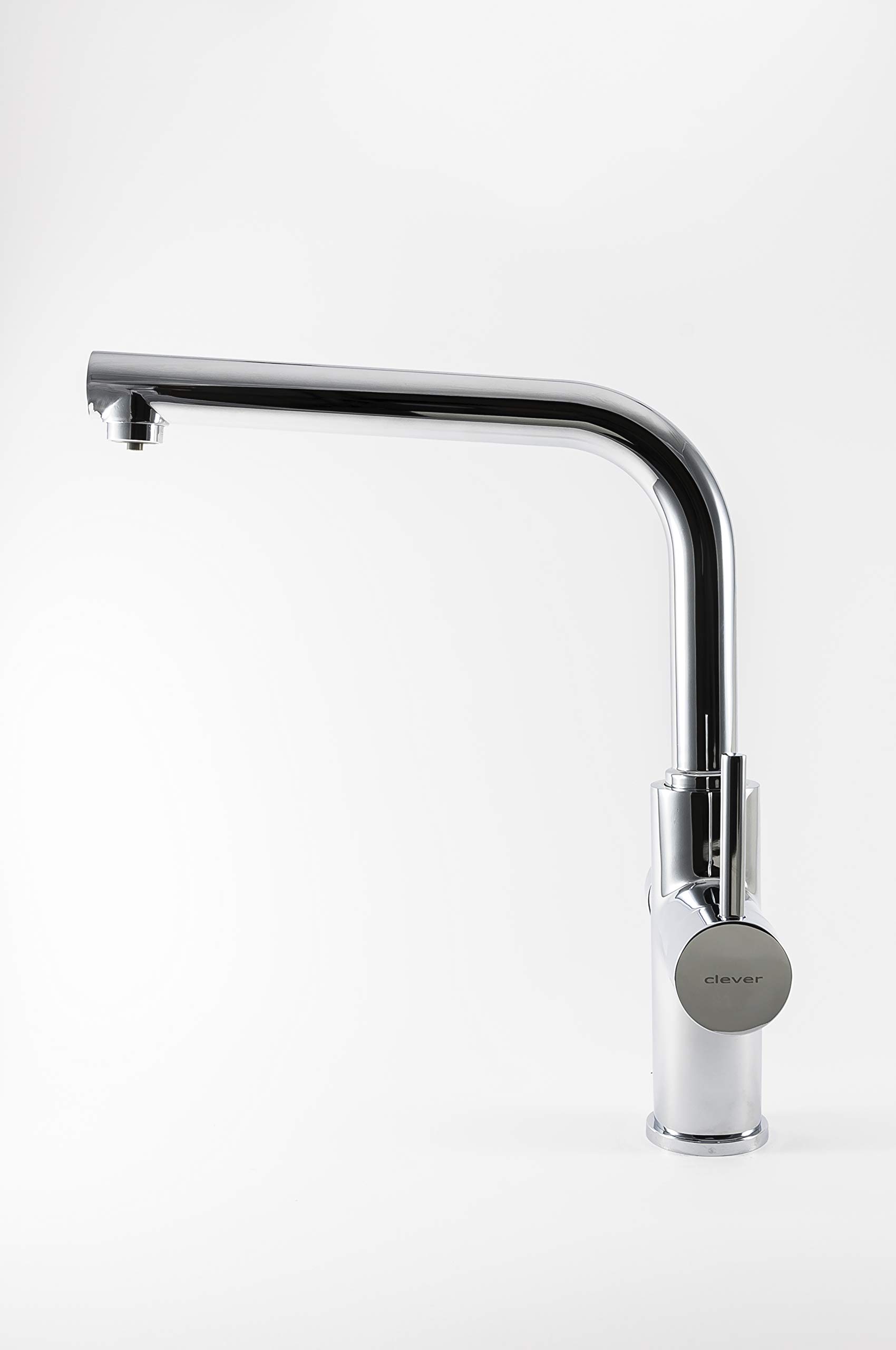 Clever 99684 Grifo de Cocina Monomando Agua Tratada Caiman Econature, Cromado
