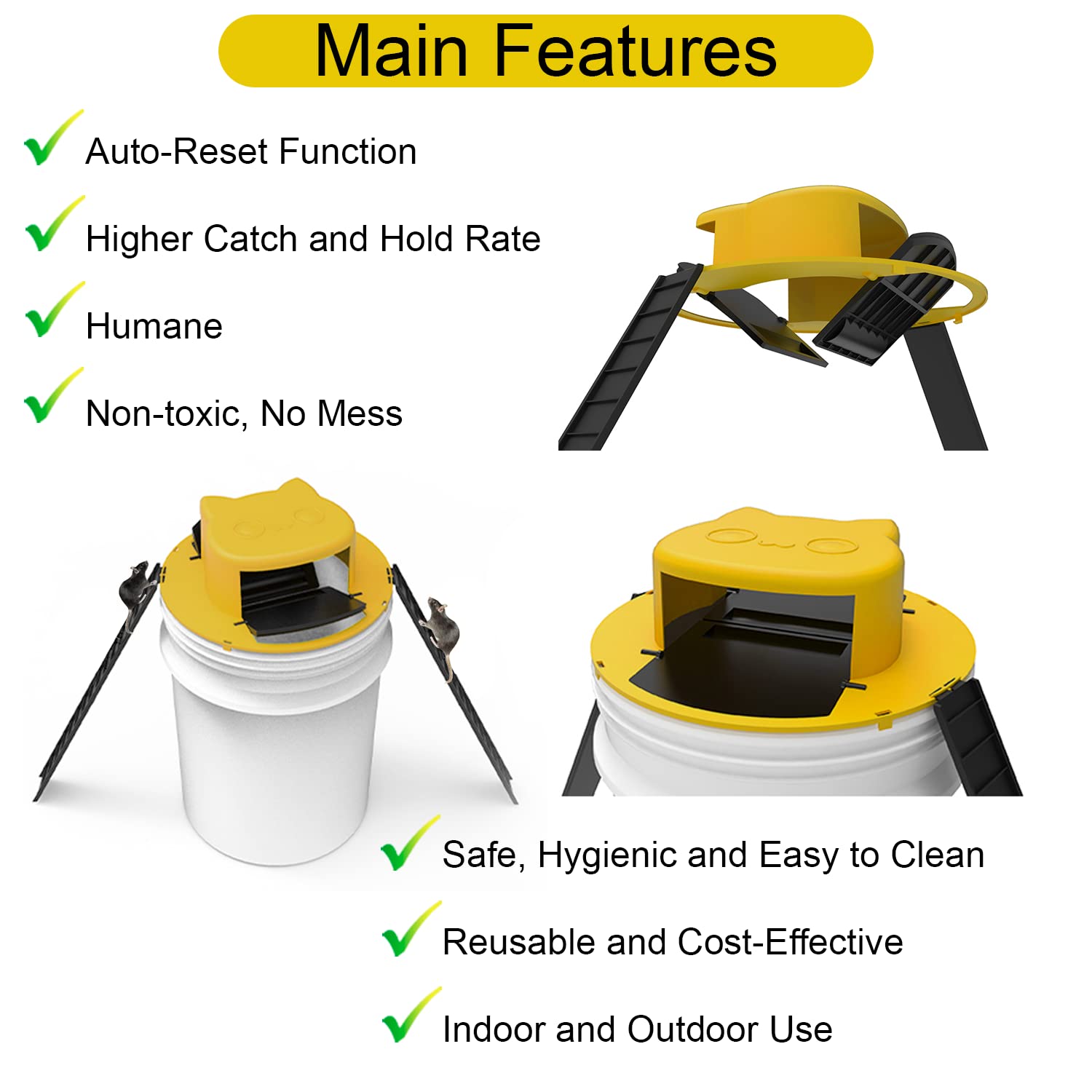 Mouse Rat Trap Flip N Slide Mouse Trap Bucket Catcher Mousetrap Slide