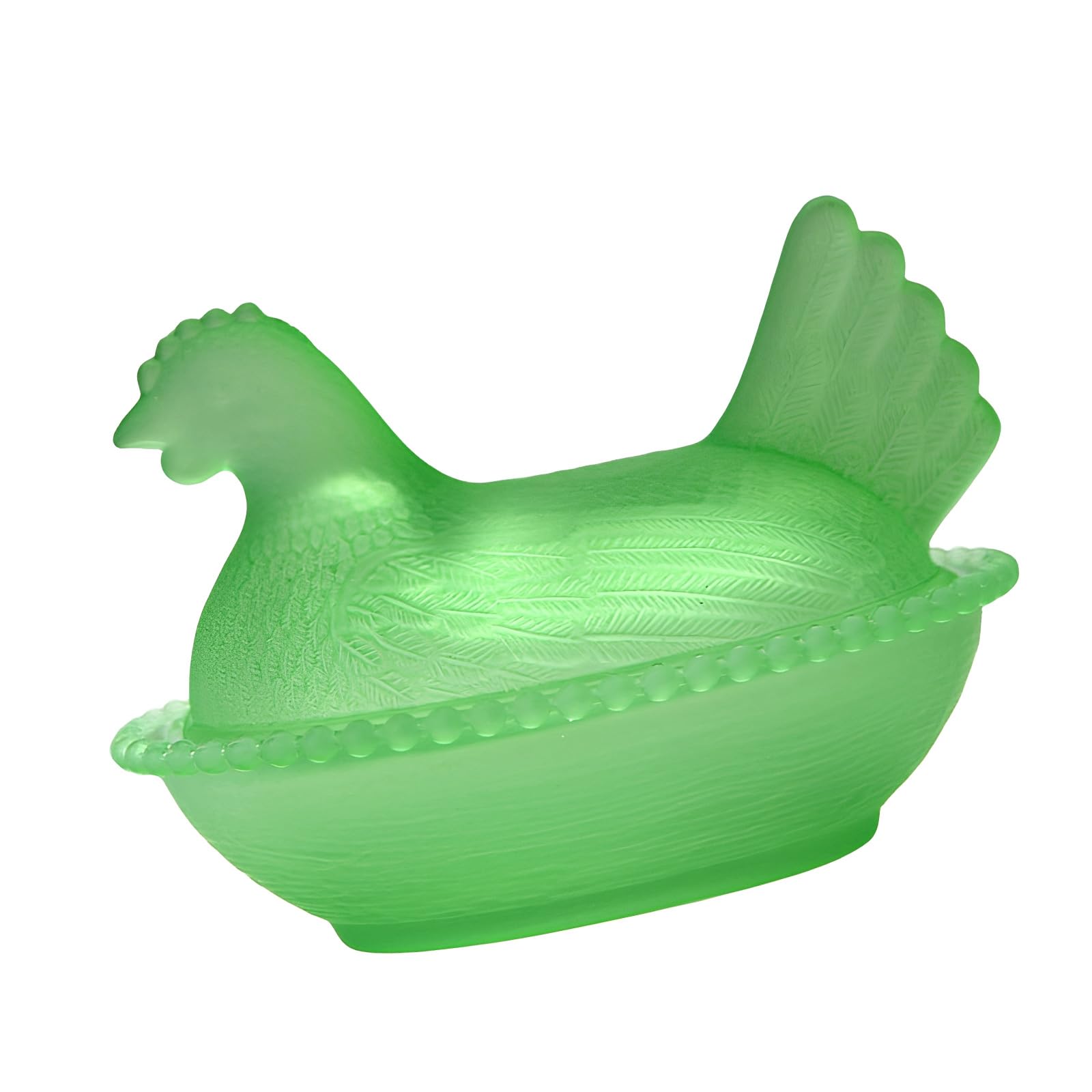 Caja de caramelos de cristal para gallina en nido, tarros de dulces con tapa, decoración de mesa cubierta de caramelos, plato de postre, cuenco cubierto de regalo