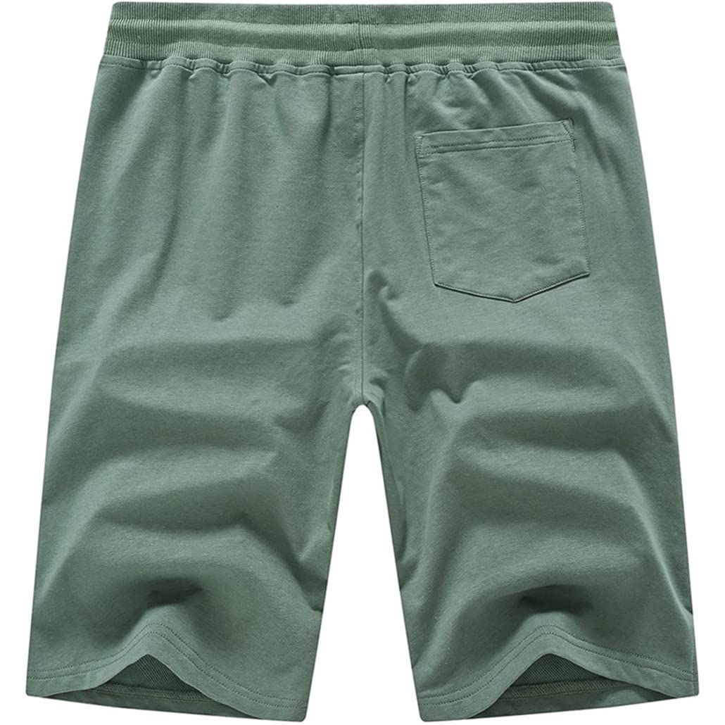 Męskie spodenki ze sznurkiem bawełniane slim fit elastyczne spodenki sportowe męskie codzienne spodnie dresowe do biegania odzież męska, Czerwony, 36W