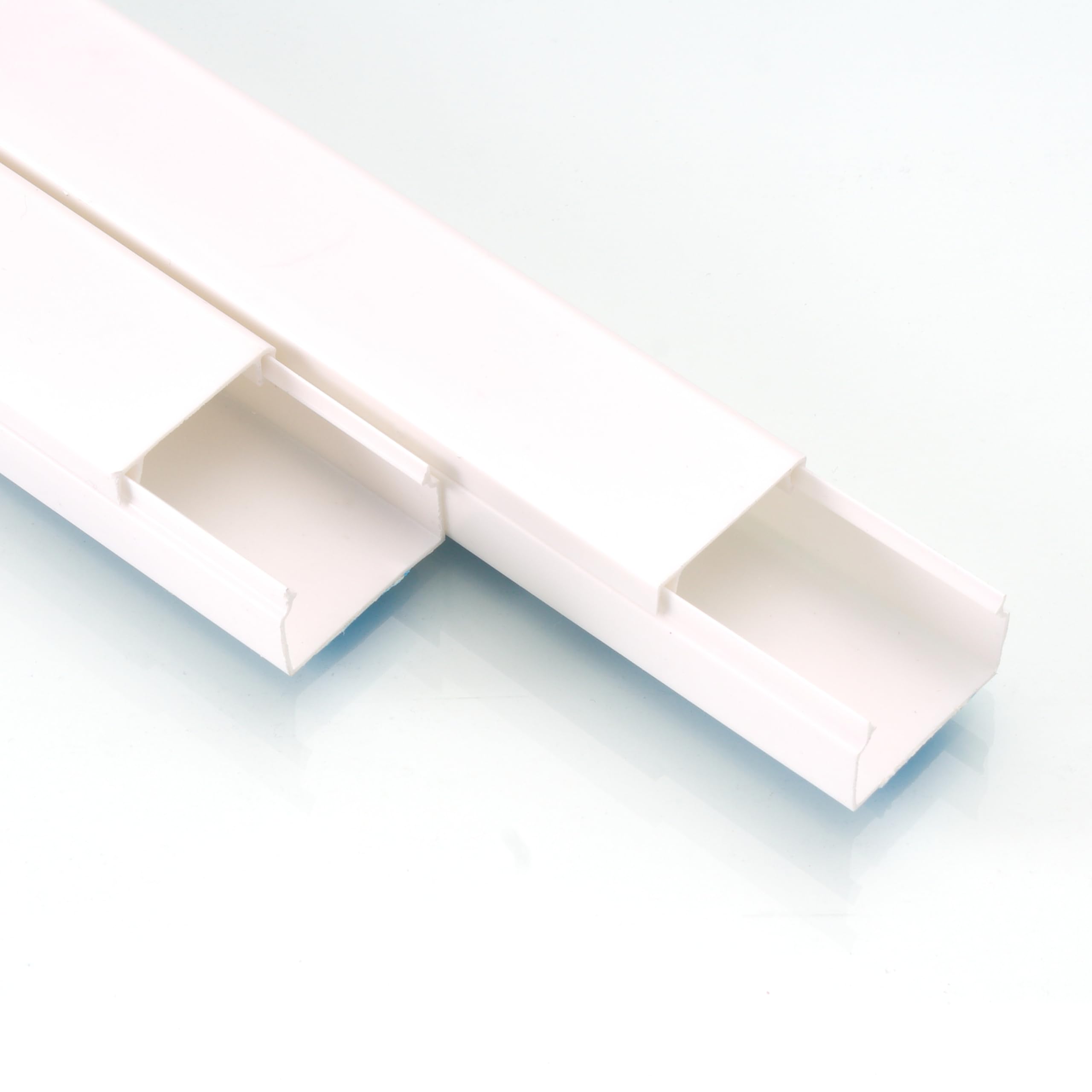 H.U.S.L® 36 Canaletas 100CM para Cables, Autoadhesivas, Blancas, para ocultación de Cables, para Pared, para Cables de TV y de Red domésticos, para despacho (25 * 15MM, 36 Unidades)