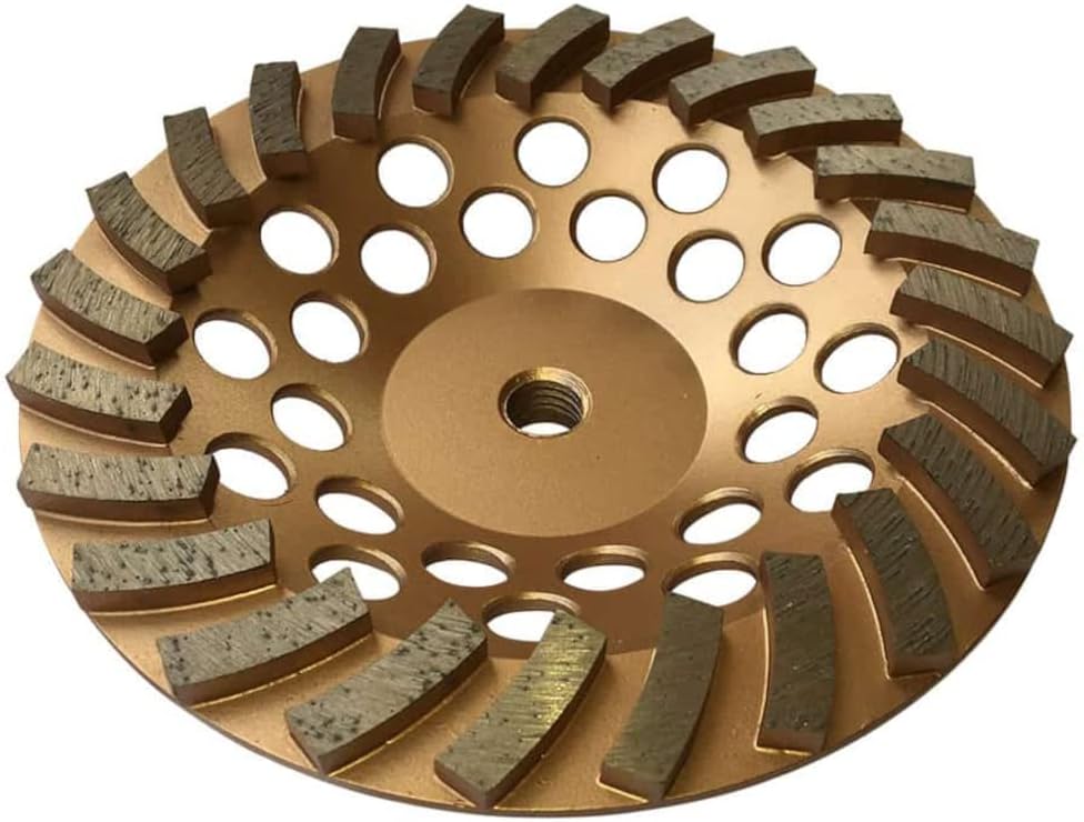 7" Diamond Grinding Wheels for Concrete or Masonry, 24 Turbo Segments, #30/40 Grit, Medium Bond, 5/8"-11 Arbor