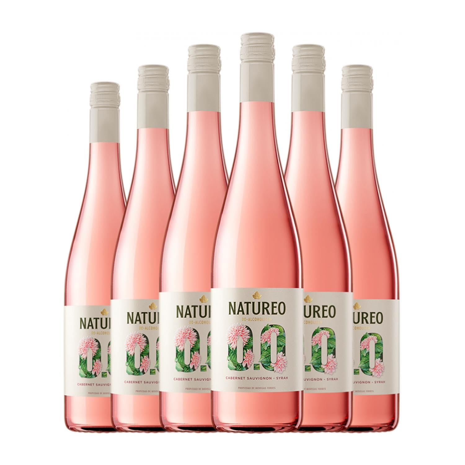 Torres Natureo Rosado sin Alcohol Penedès 75 cl Vino rosado (Caja de 6 Botellas de 75 cl)