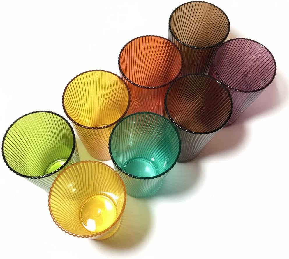 Plastic Drinking Glasses Set of 8, 19oz Unbreakable Acrylic Cups for Kids Dishwasher Safe Reusable Cups BPA Free Stackable Plastic Tumbler for Kitchen, Bar, Holiday, Party, Dinner - Image 4