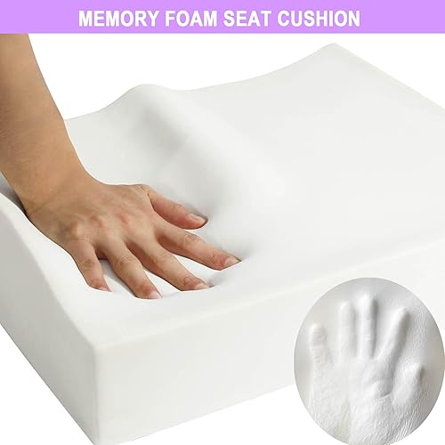 Miniatura 3 de Cojín para silla de oficina, cojín de espuma viscoelástica para coxis, ciática, alivio del dolor de espalda baja