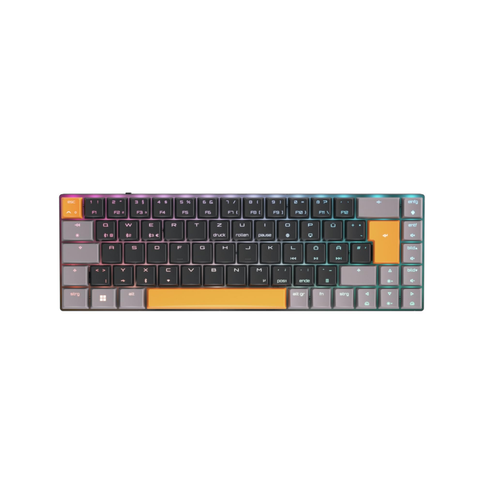 CHERRY MX-LP 2.1 Compact Wireless, Tastiera Gaming Senza Fili Compatta con 69 Tasti, Layout per la Germania (QWERTZ), Switch Meccanici MX LOW PROFILE SPEED, Nera