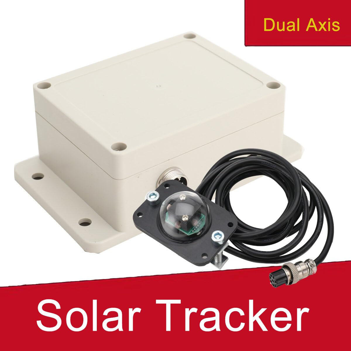 Solar-Tracker Dual Axis Solar Tracker Controller Sun Tracking System 12V-24V Sonnenverfolgungssystem mit Lichtsensor 2m Kable Automatischer Manueller Schalter Vertikal in Richtung Sonne, IP65