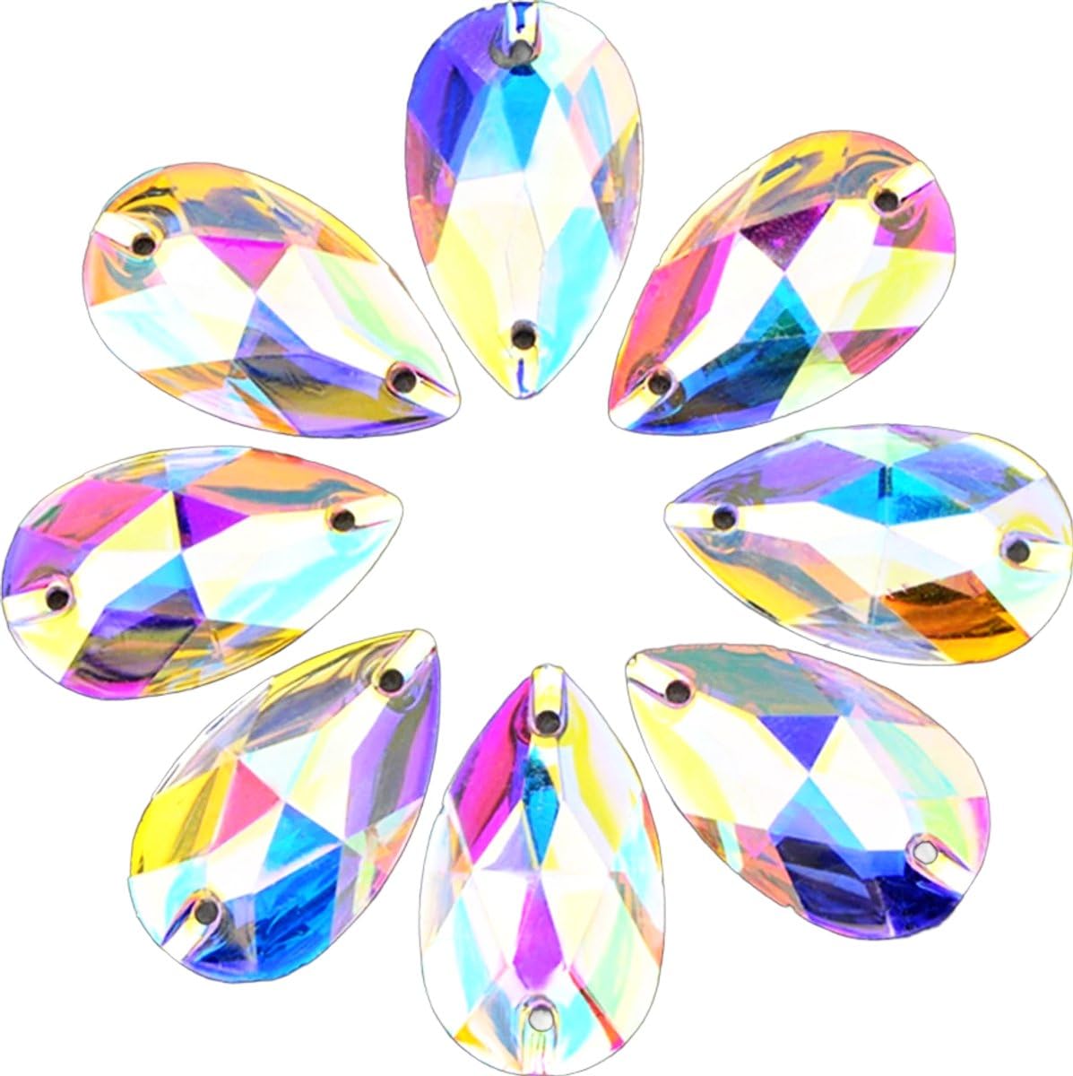 Strass AB à coudre en forme de goutte pour décorer vos vêtements et mercerie, 50 pièces