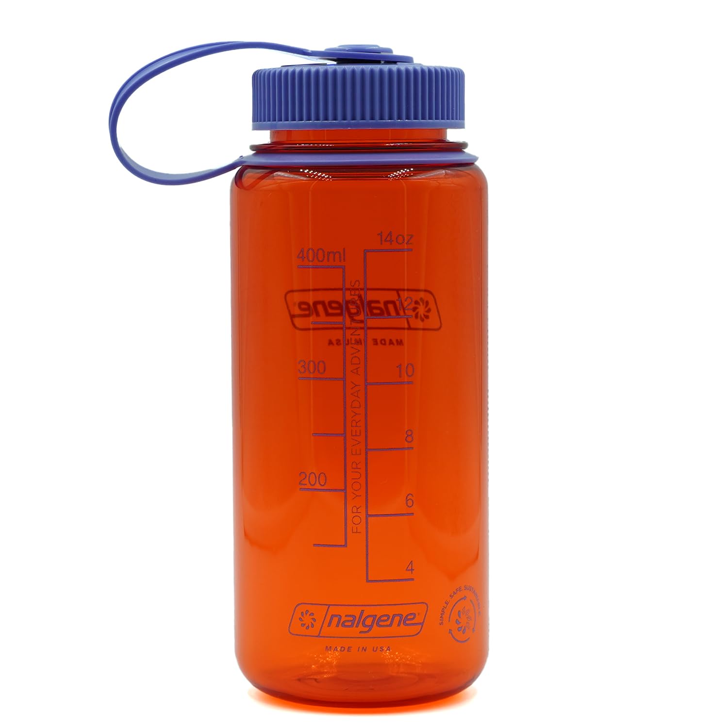 Nalgene Water Bottle, Lightweight Sustain Tritan BPA-Free Shatterproof Bottle for Backpacking Hiking, Gym, 16 OZ, Wide Mouth - Image 2