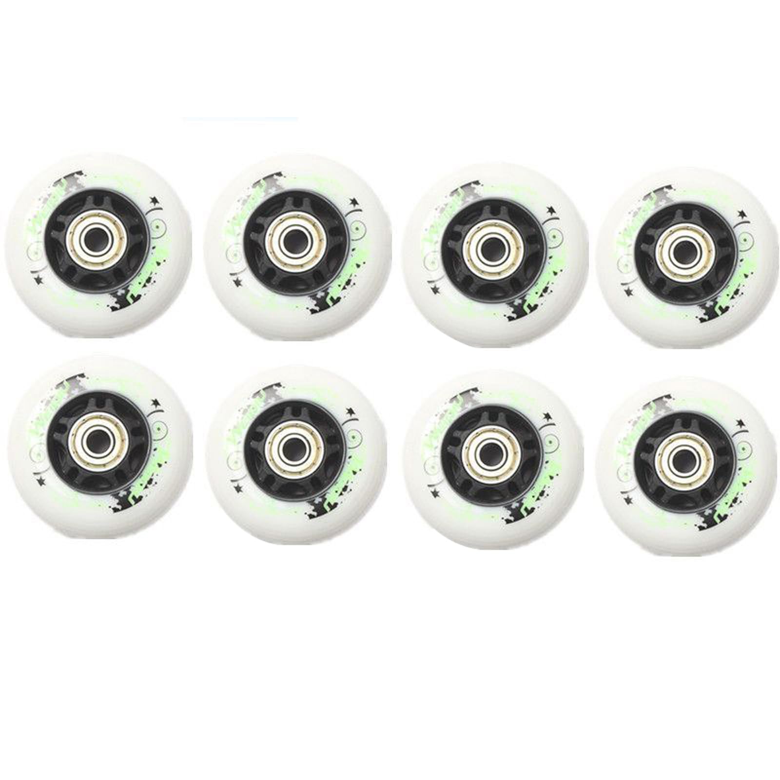 Ruote per Pattini in Linea 64mm/68mm/70mm Set di Ricambio per Ruote in PU da 8 Pezzi Resistente all'Usura Ruote di Ricambio in Linea scorrevoli 85A con Cuscinetto ABEC-9,Verde,68MM