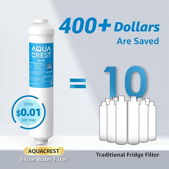 AQUA CREST INL 5 Years Inline Water Filter for Ice Maker and Refrigerator