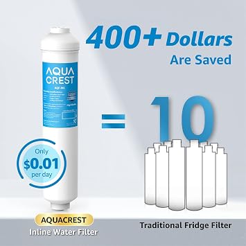 AQUA CREST INL 5 Years Inline Water Filter for Ice Maker and Refrigerator