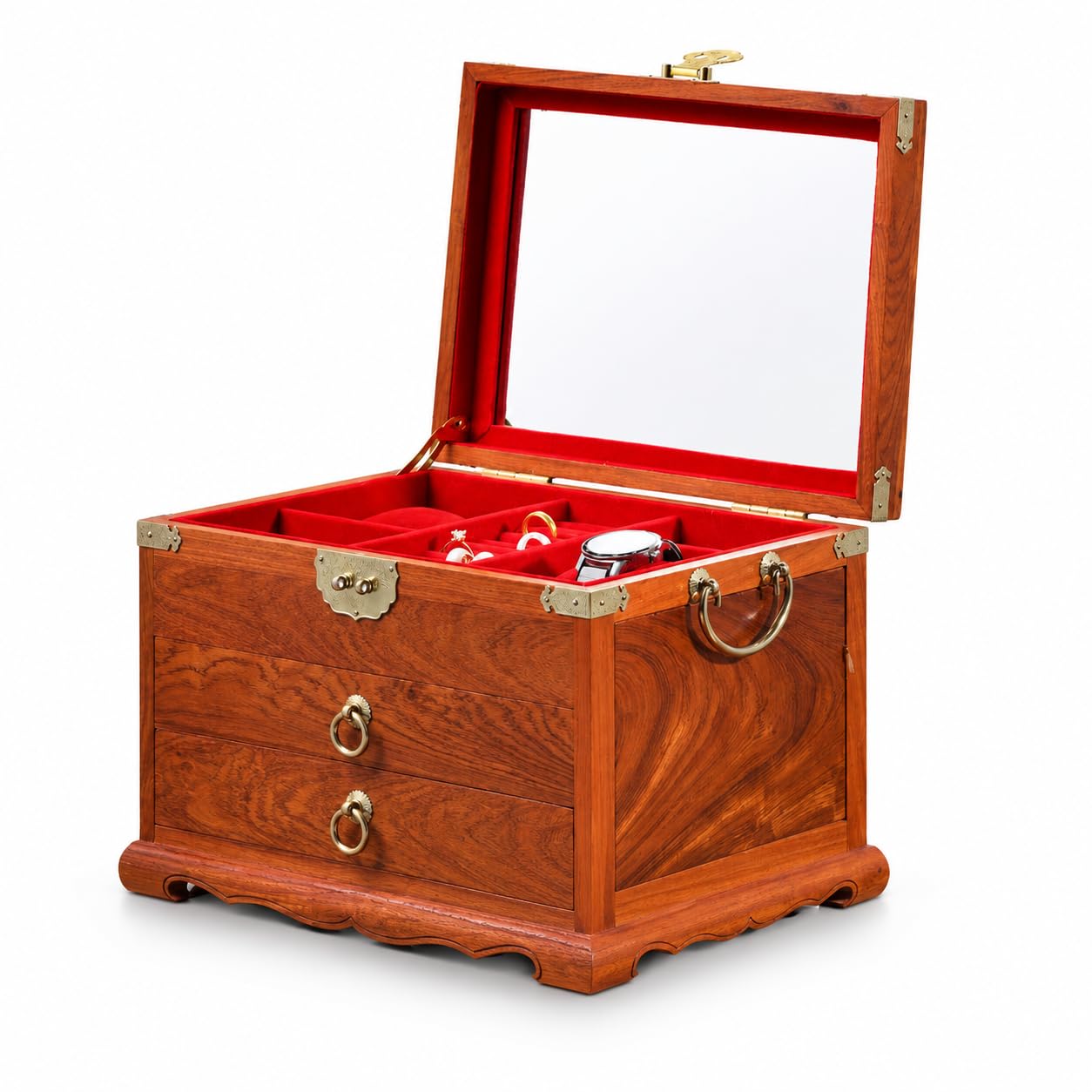Wooden Jewelry Box Organizador para Anillos, Collares y Regalos