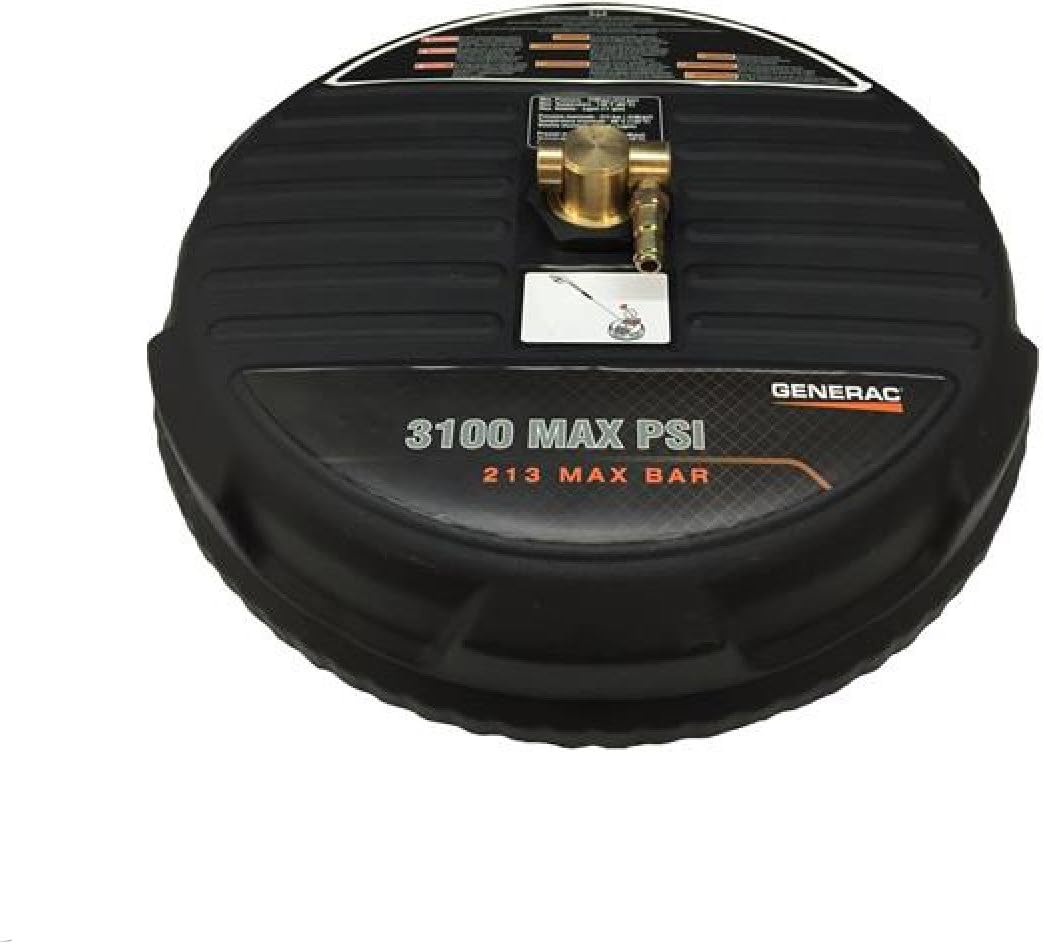 Generac 6132 High Pressure 15" Surface Cleaner - Fast & Uniform Cleaning - Compatible with up to 3100 PSI Pressure Washers - Durable Construction - Adjustable Quick-change Connector