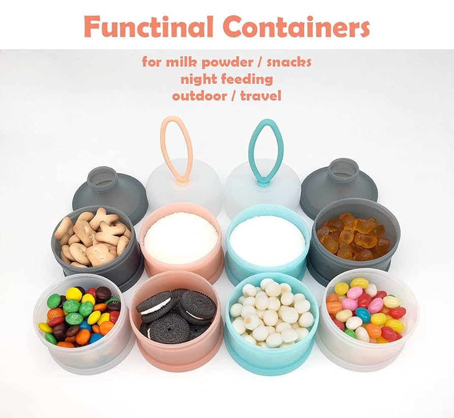 MOQIN Baby Formula Dispenser On The Go, Non-Spill Rotating Formula Container To Go Milk Powder Kids Snack Container For Kids Toddler Travel Outdoor