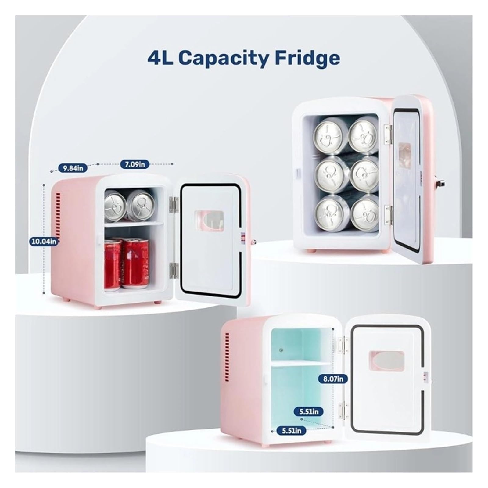 Mini refrigerador portátil de 4L, Enfriador y Calentador, Temperatura Ajustable, refrigerador Compacto ecológico, Ideal for el Cuidado de la Piel, Leche Materna y Oficina.