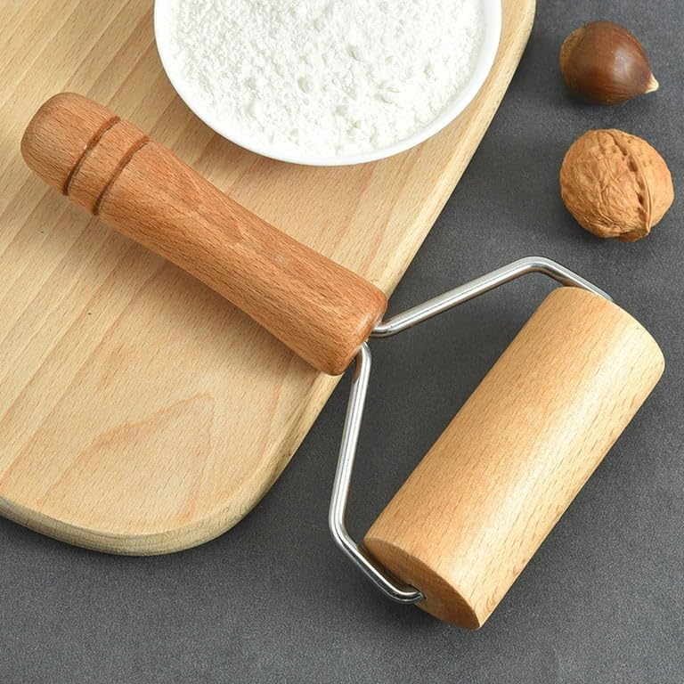 Mattarello In Legno Di Faggio Con Tappetino E Supporto | Set Completo Per Pane, Pizza E Pasta | Ideale Per Cucina