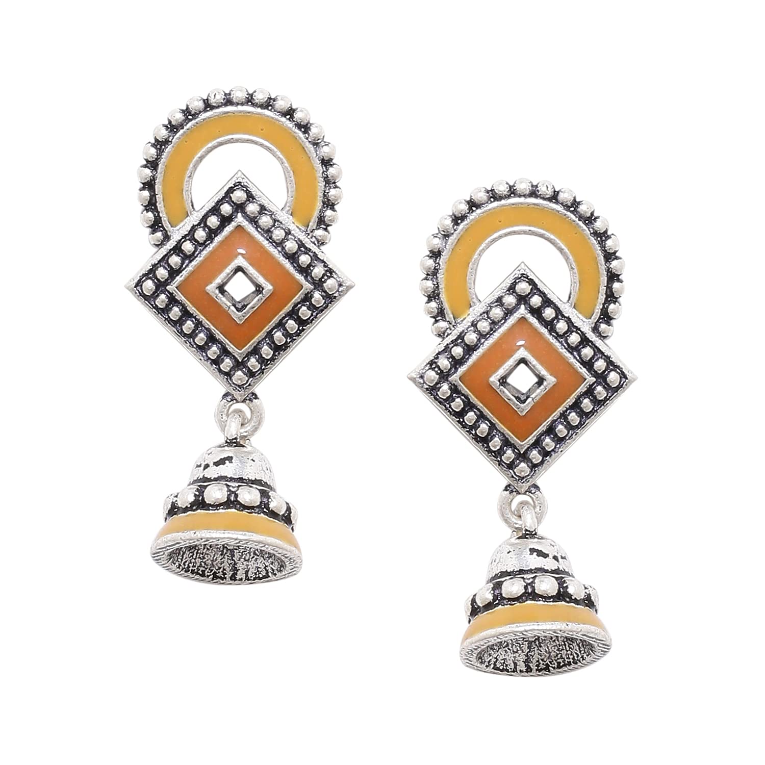 voylla Sanwari Lightly Enameled Drop Earrings for Women and Girls-picture-16