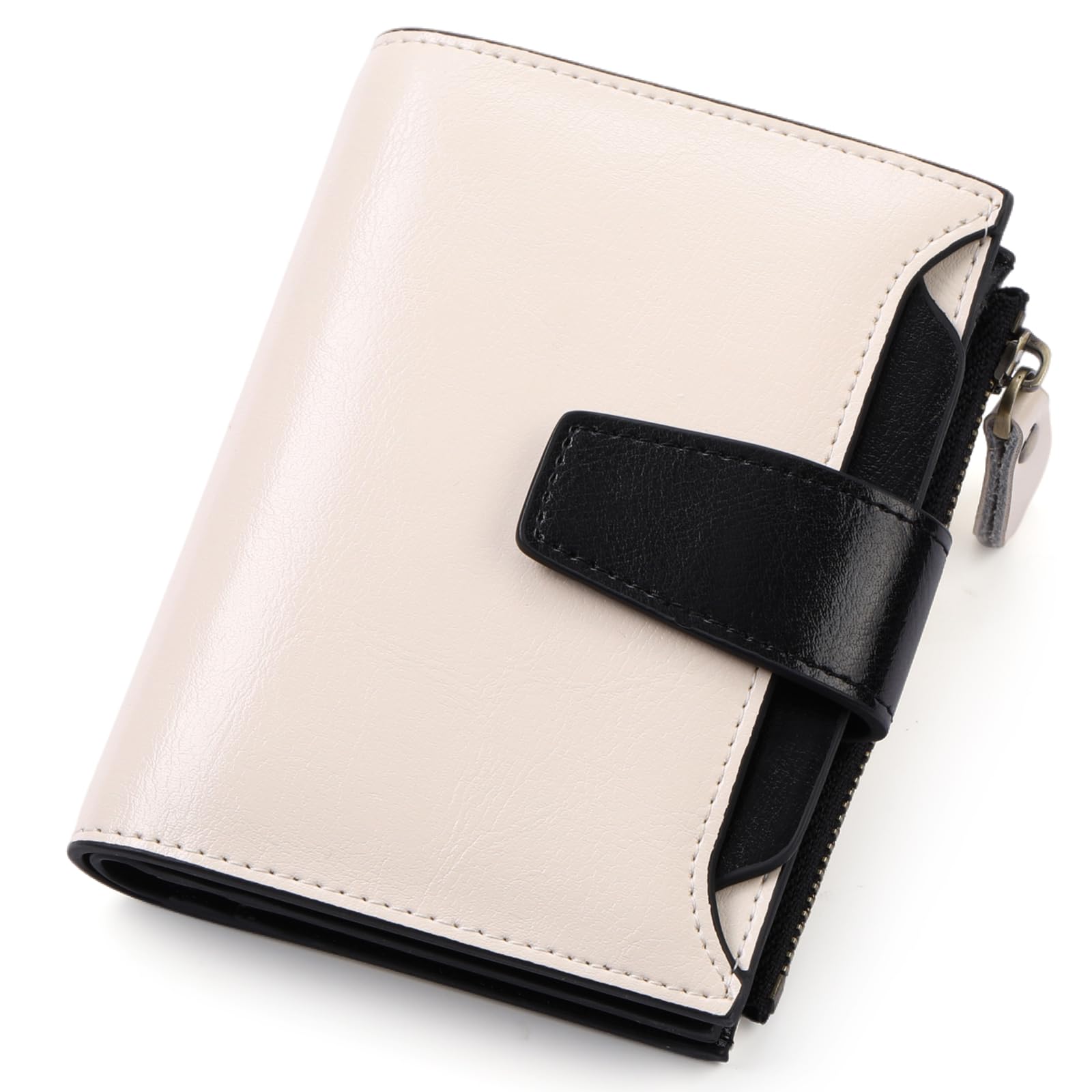 FALAN MULE Small Wallet for Women Leather Bifold Compact RFID Blocking Small Womens Wallet Purse