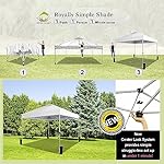 CROWN SHADES 10x10 Pop Up Canopy - Beach Tent with One Push Setup - Easy Outdoor Sun Shade for Events, Parties, Camping - Gazebo with STO-N-Go Cover Bag, Silver Coated Top, White - Image 2