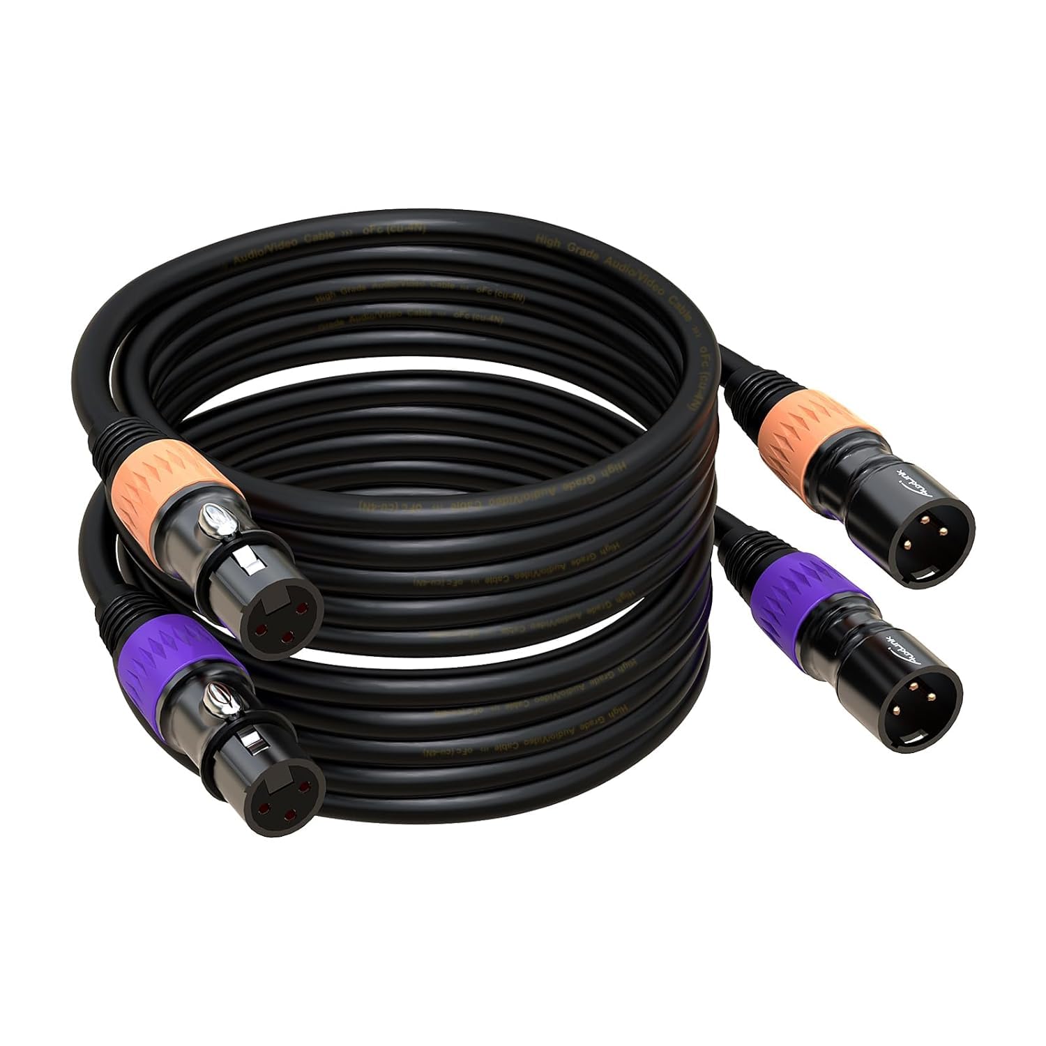 AMG Music XLR Cables 3 Meter 2 Pack XLR Male to Female Balanced Mic Cable Compatible with Microphones, Stage Lighting, Speaker Systems and More-picture-10