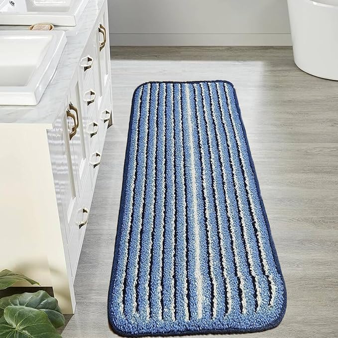 Banchmark Home Furnishings Ultra Soft 22 x 55 Inch Microfiber Bath Runner Mat | Quick Dry, Non-Slip Bathroom Rug | Machine Washable Floor Mat for Home, Kitchen, or Hallway (Blue)-image-16