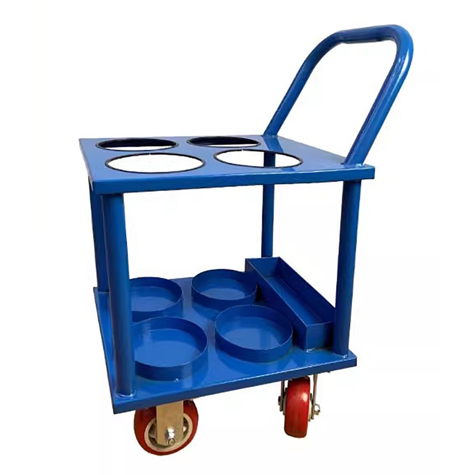Gas cylinder trolley, Oxygen Tank Holder Heavy Duty Cart for Four Six Eight Tanks, Welding Mobility Trolley,Handcart(Blue,S)