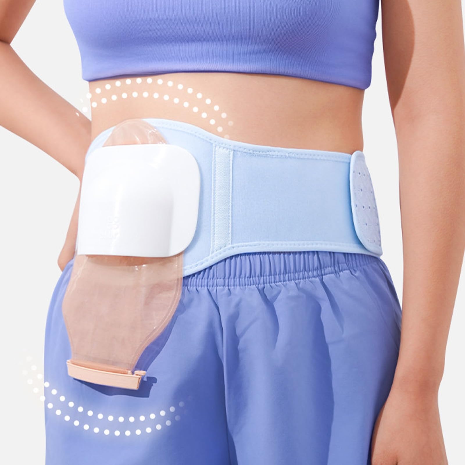 Cintura for Colostomia, Fascia for Stomia Uomo, Morbida e non Restrittiva, Adatta for la Cura Post-Operatoria e Il Fissaggio Della Sacca for Stomia(Large)