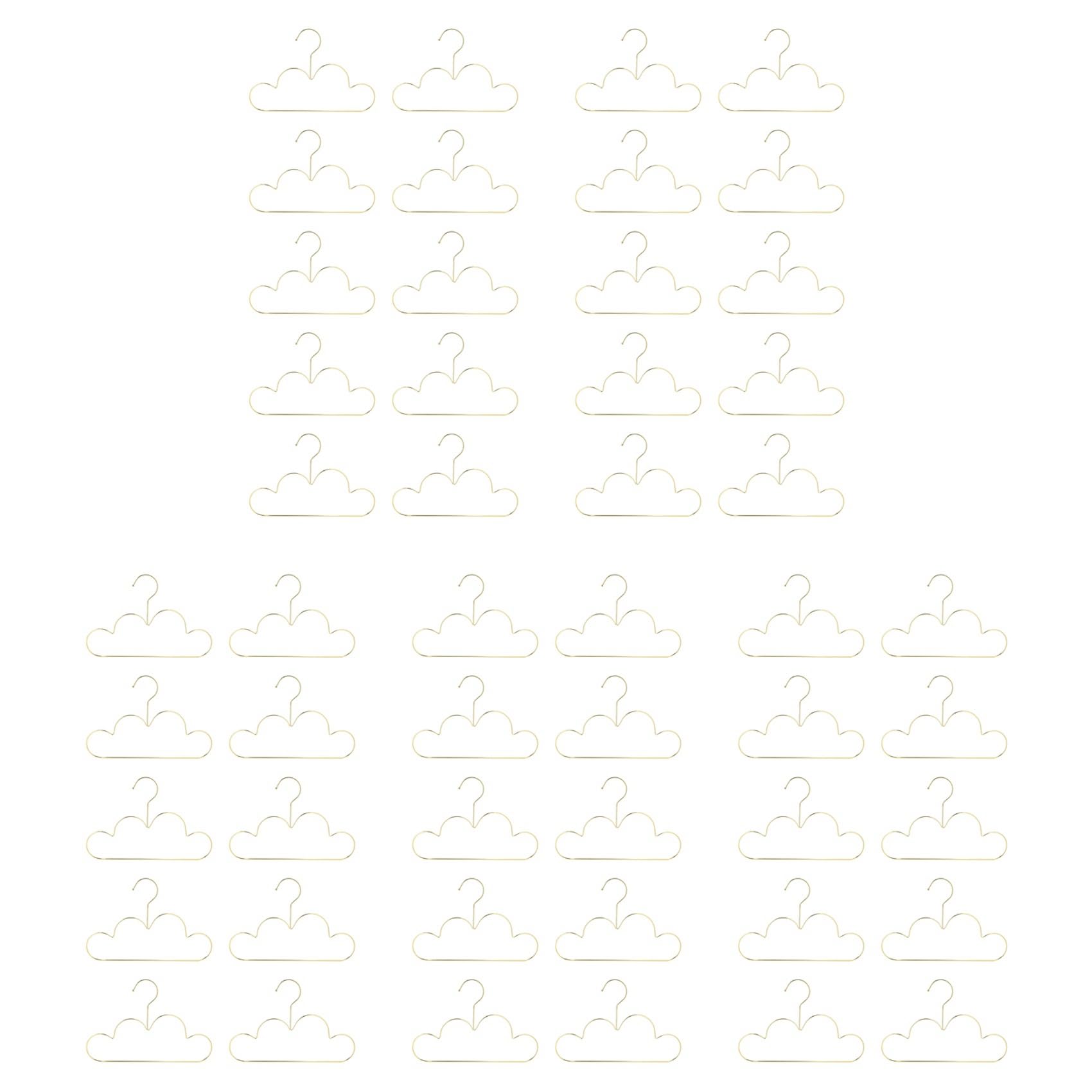 Vjsujehgy 50Pcs Hangers Non Slip Metal Toddlers Clothes Hanger Golden Kids Cloud Shape Coat Hanger Clothing Storage Organizer Rack
