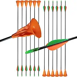 Conjunto de flechas de tiro com arco de 78,7 cm, ventosa, ponta de flecha de borracha, 6 mm, flechas de fibra de vidro para esportes e atividades ao ar livre, presentes esportivos para jovens