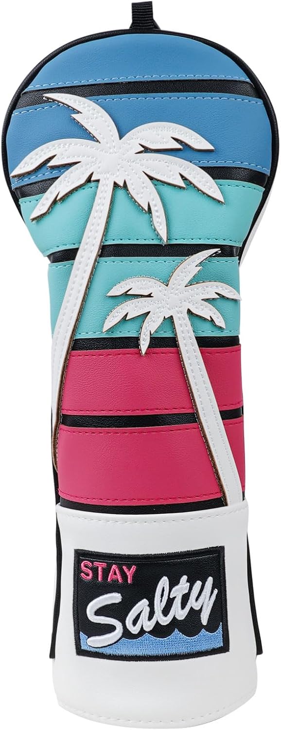 mytag Tropical Golf Headcovers, Coconut Tree Golf Head Covers for Woods and Driver, Putter Covers 3D Embroidery