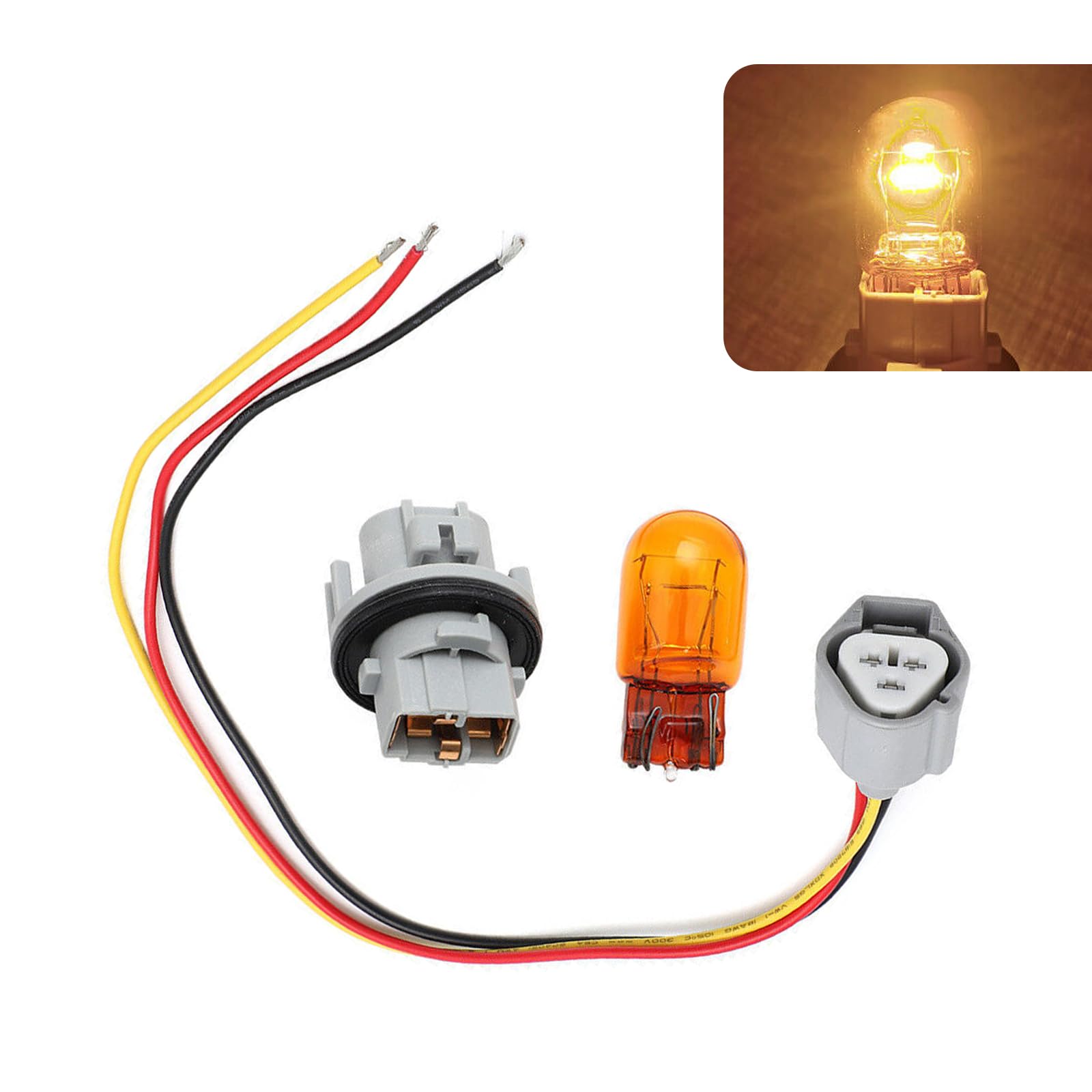 Sephile 1 Set Car Front Lighting Bulb Turn Signal Bulb Socket Wire Harness Set, Standard Interface Plug-and-play Replacement 26243-5HA0A, Compatible with Nissan Rogue Altima Pathfinder (Multicolored)
